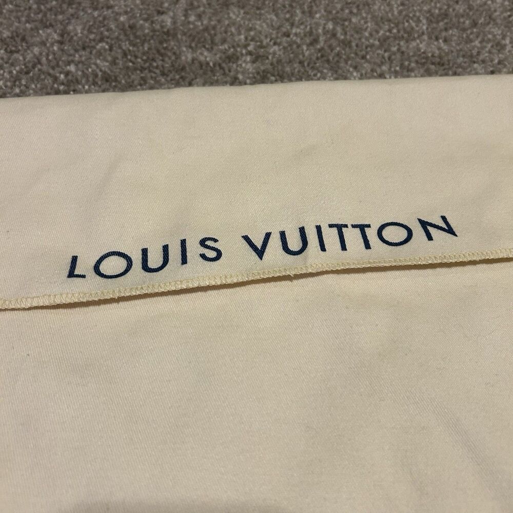 Louis Vuitton Fold Over Flap Top Envelope Dust Bag Beige Cream Blue - 22" x 16" - Picture 2 of 9